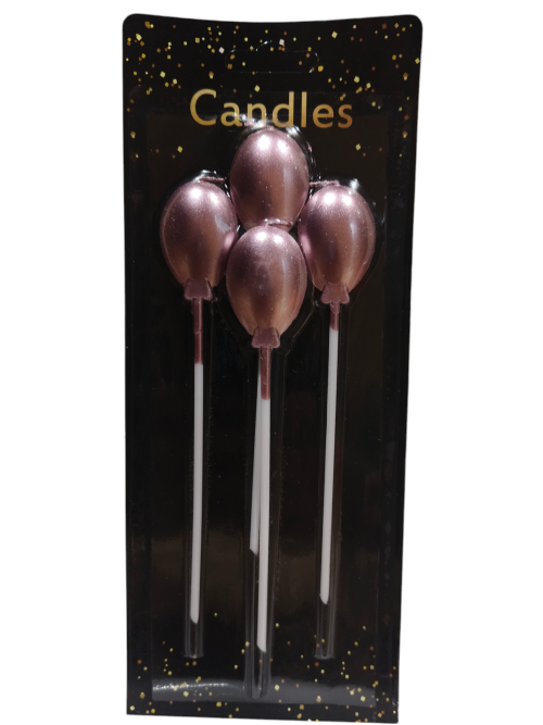 Rose Gold Metallic Balloon Candle - BNBA