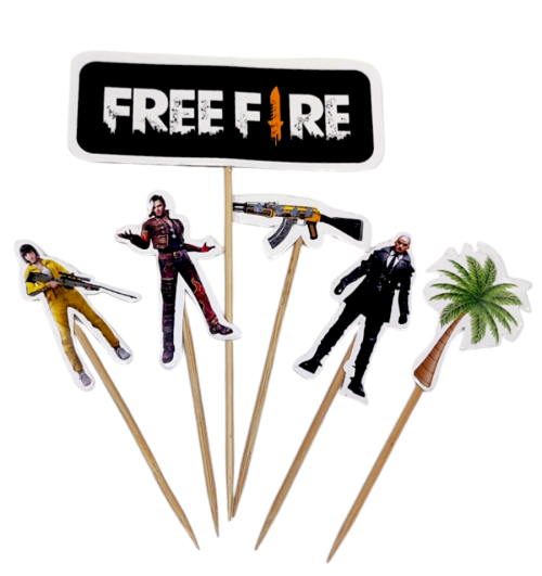 Free Fire Paper Cake Topper (Pack Of 2) - BNBA