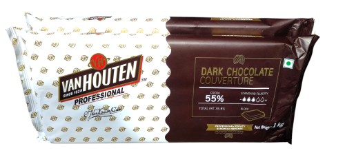 Vanhouten Dark Chocolate 55% 1kg - BNBA