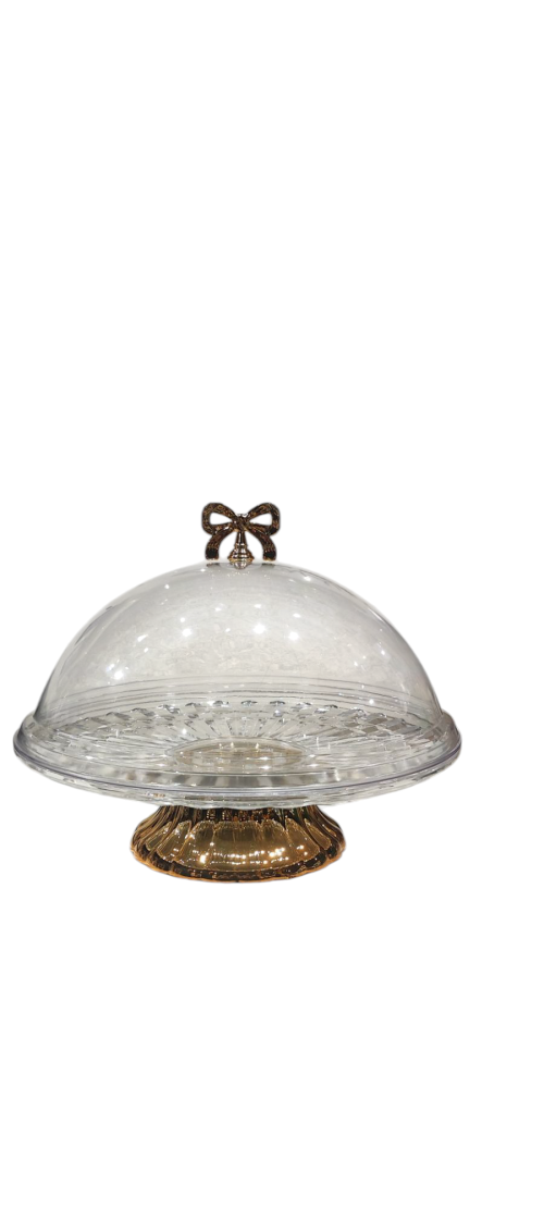 Acrylic Rotating Cake Stand With Dome 12 inch - BNBA